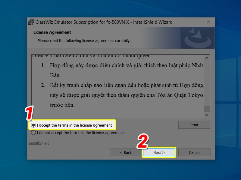 Xác nhận các điều khoản