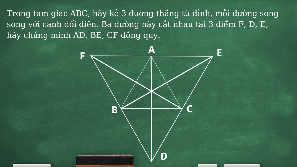 Bài tập ví dụ về dạng toán xác định đường thẳng đồng quy trong tam giác