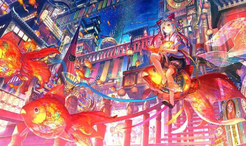 Hình nền máy tính phong cách truyền thống Á Đông bắt mắt