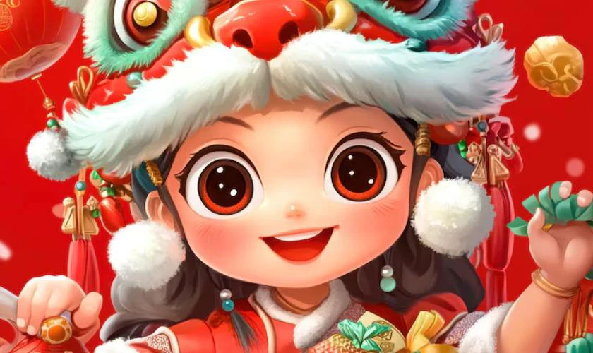 Hình nền máy tính phong cách chibi tươi sáng