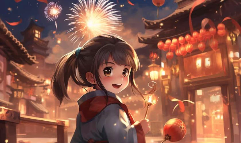 Hình nền máy tính phong cách chibi ngọt ngào