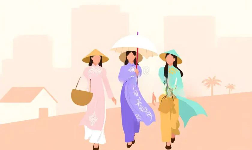 Hình nền thiếu nữ áo dài mùa xuân