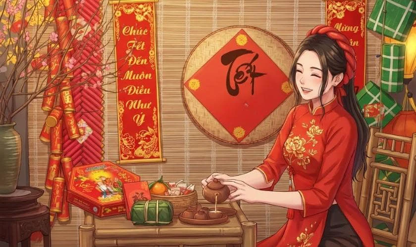 Hình nền thiếu nữ áo dài mùa xuân ấn tượng