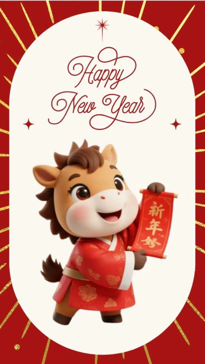 Hình nền Tết anime linh vật năm 2026 mới mẻ