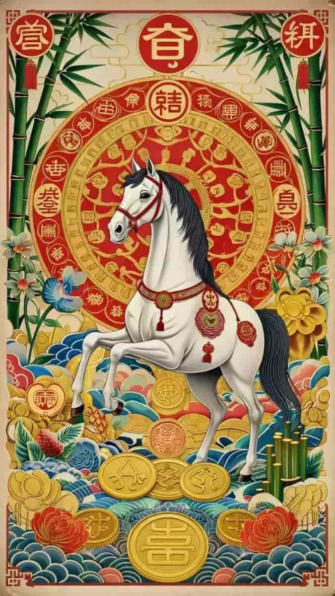 Hình nền Tết anime linh vật năm 2026 nghệ thuật