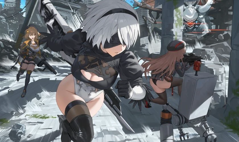 Ngầu khỏi bàn với hình nền anime hành động