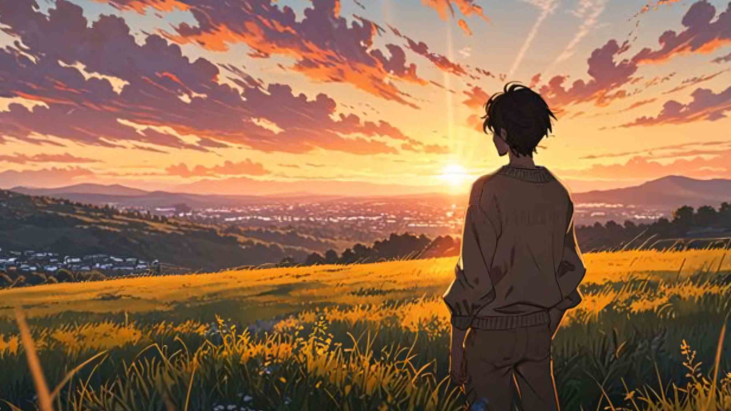 phong canh anh hoang hon buon anime 2560px 1440px 2k 2