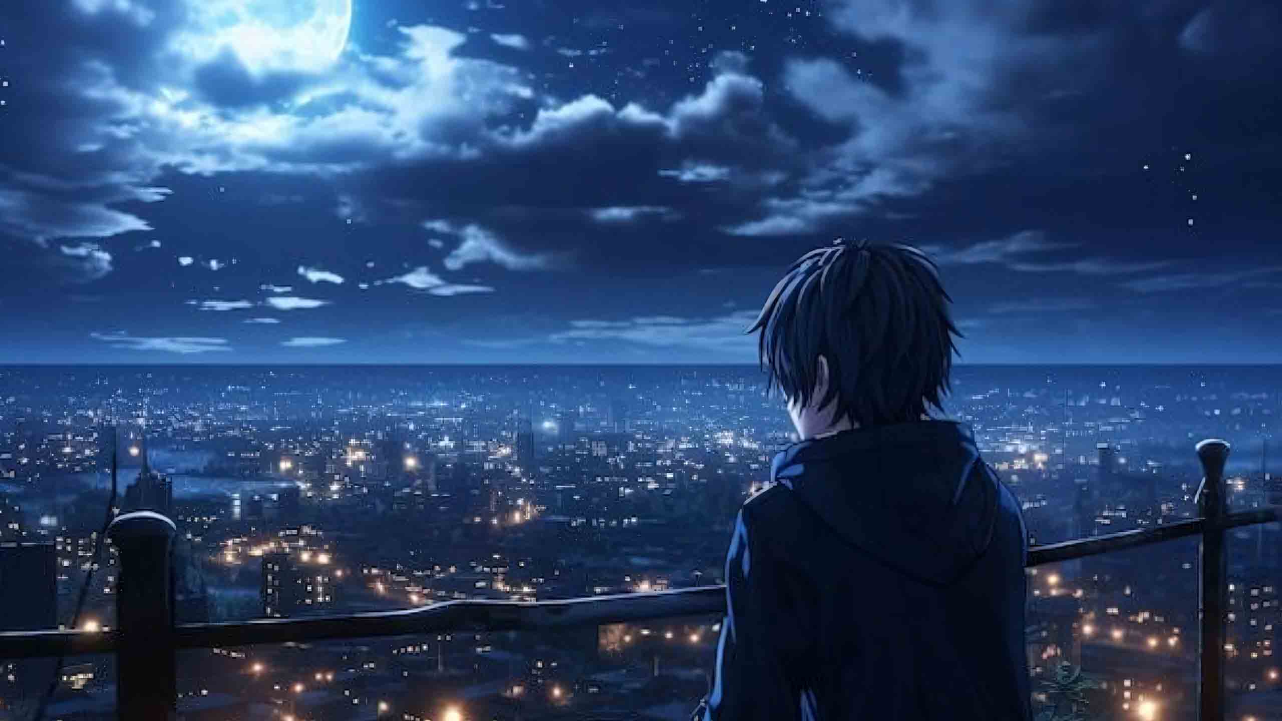 thanh pho anh phong canh anime buon 2560px 1440px 2k 6