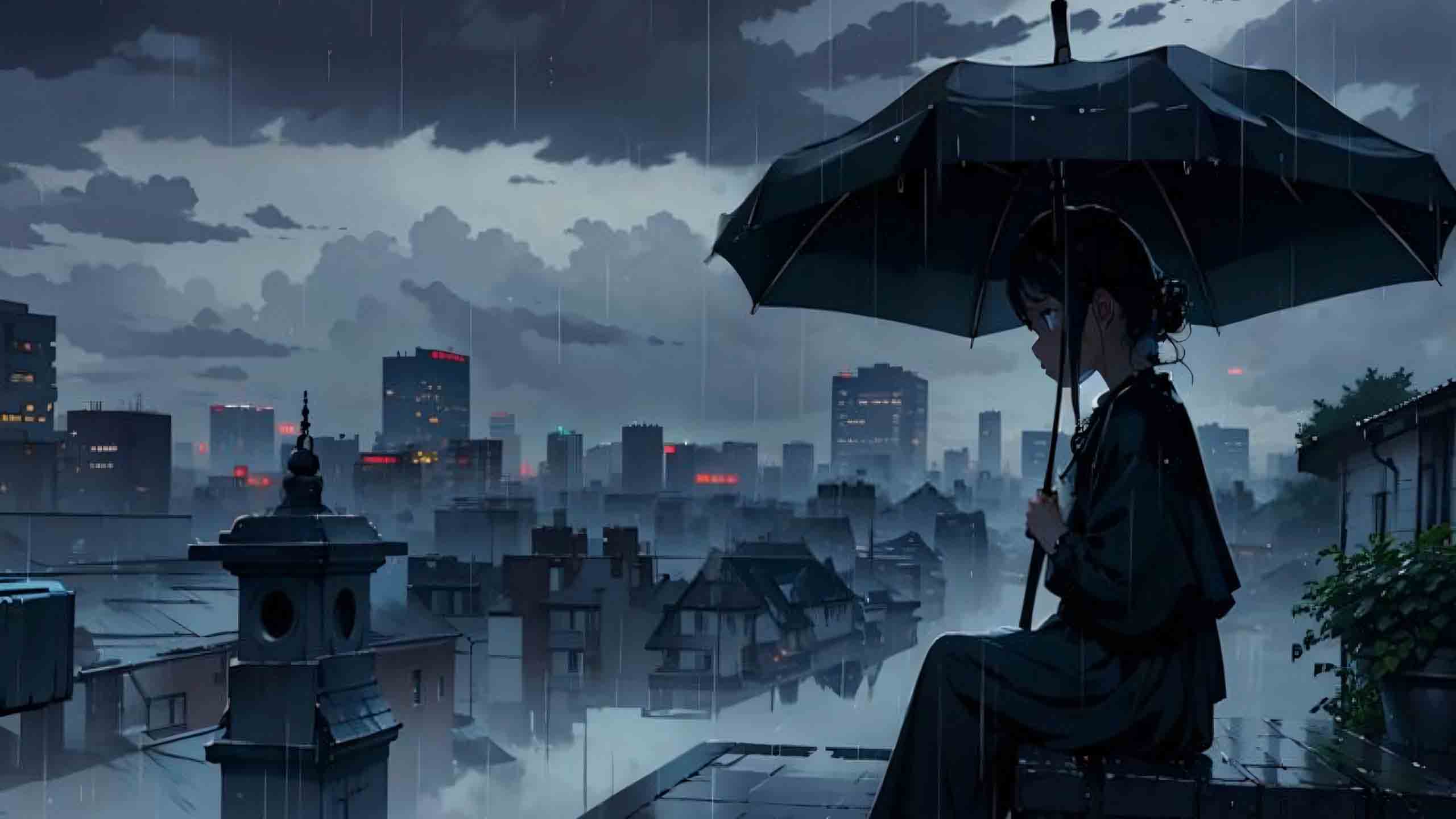 thanh pho anh phong canh anime buon 2560px 1440px 2k 4