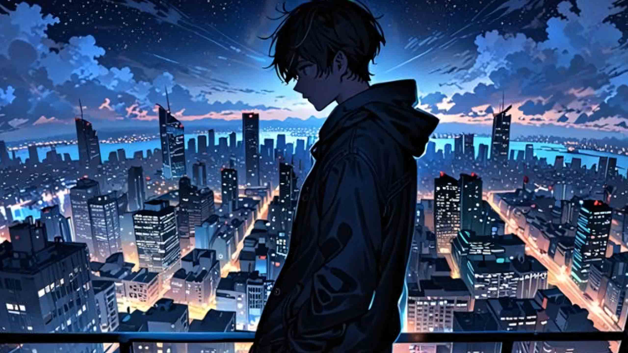 thanh pho anh phong canh anime buon 2560px 1440px 2k 2