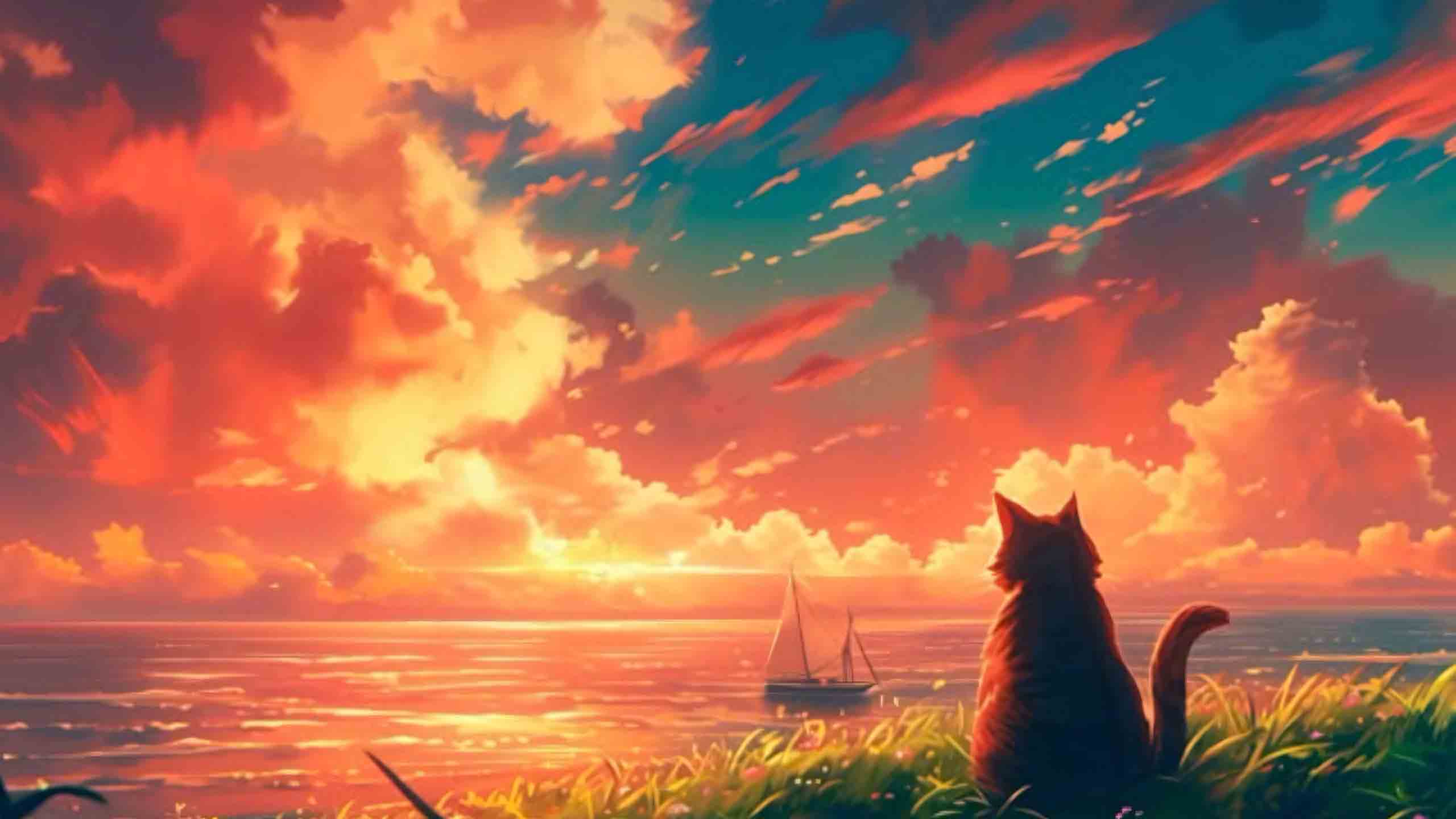 anh phong canh chill buon anime 2560px 1440px 2k 2