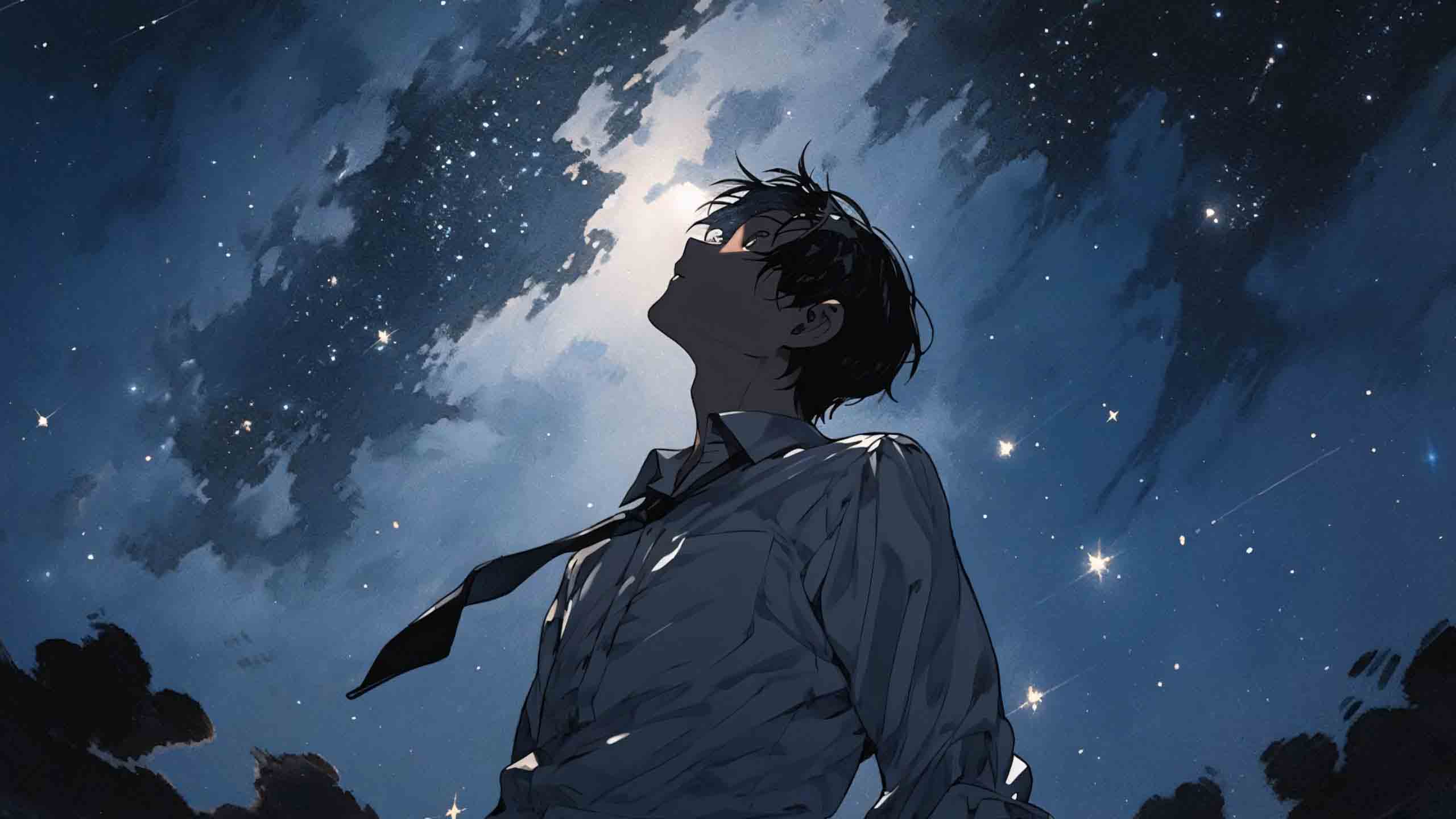 bau troi dem anh phong canh anime buon 2560px 1440px 2k 5