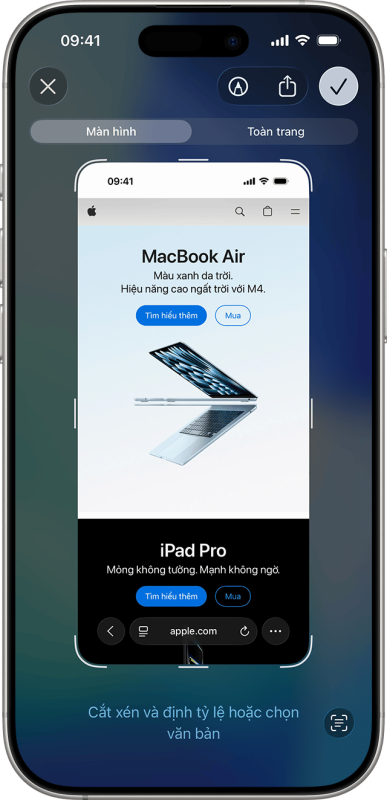 Chụp ảnh m&agrave;n h&igrave;nh tr&ecirc;n iPhone