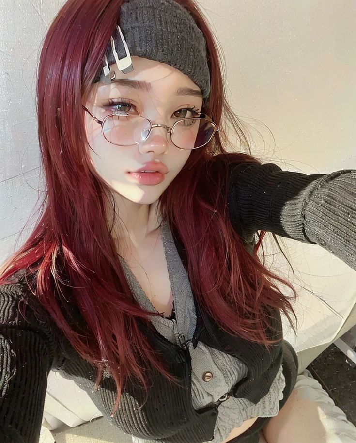 Ảnh cô gái cute đeo kính Anime tạo sự liên tưởng đến nhân vật đáng yêu