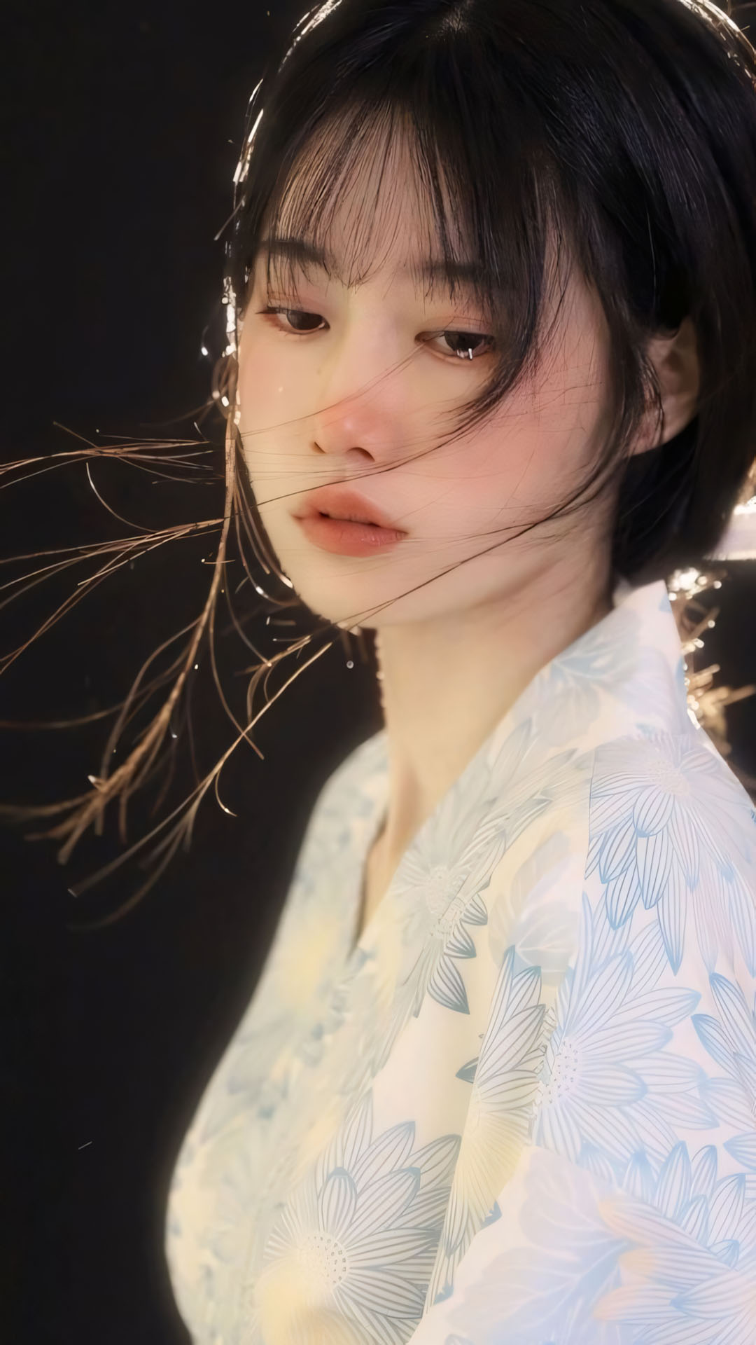 co gai mac ao trang toc roi mat ngan ngan le 1920px 1080px full hd