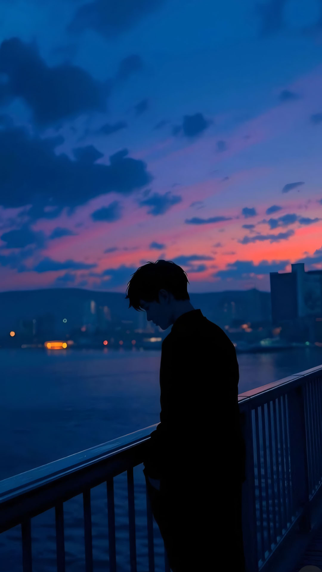 chang trai nhin thanh pho hoang hon day hoai niem 1920px 1080px full hd