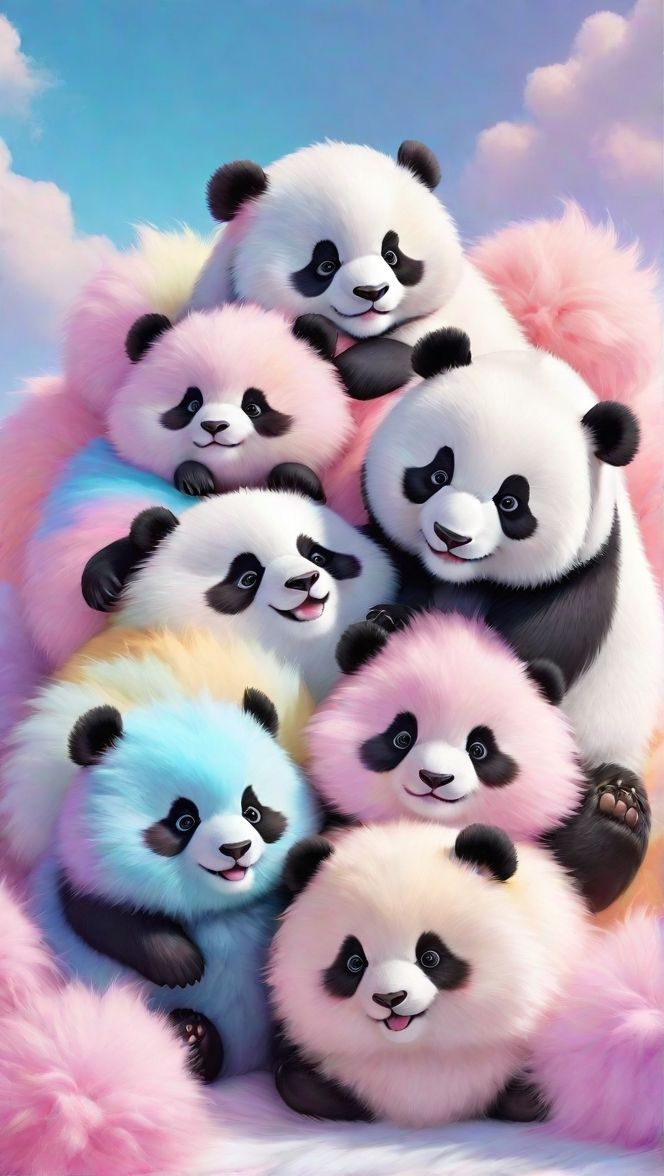 ảnh nền gấu trúc màu sắc sực sỡ