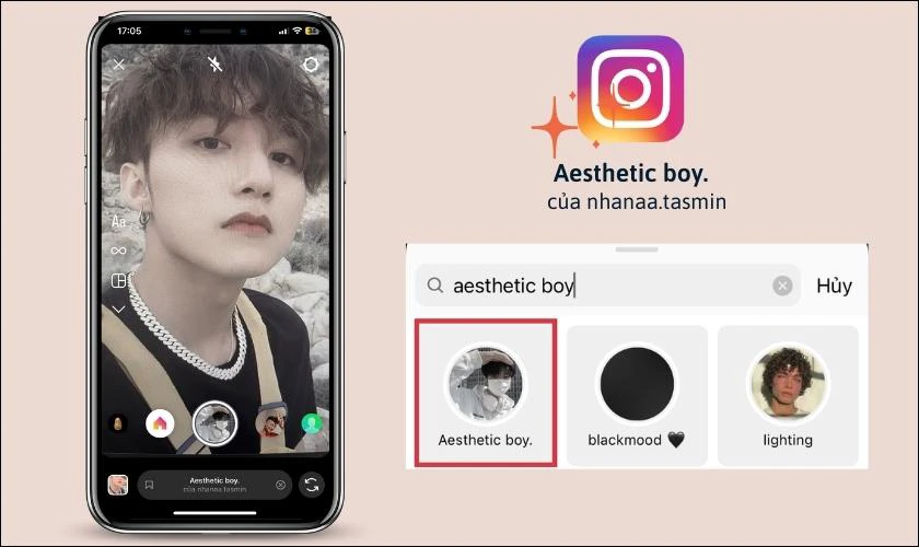 hiệu ứng cho nam trên instagram