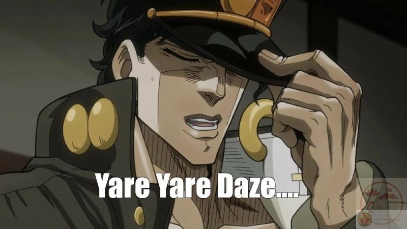 Meme Yare Yare Daze biểu tượng chán nản