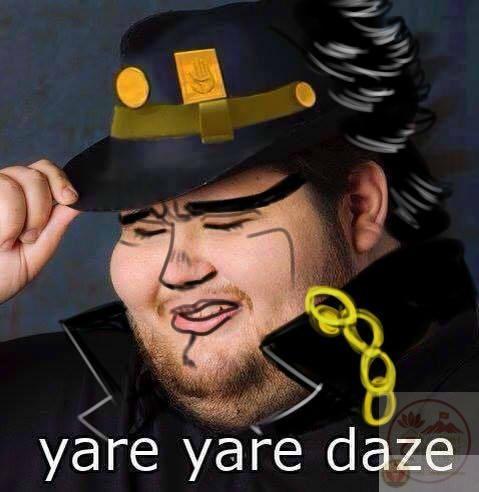 Meme Yare Yare Daze biểu tượng chán nản
