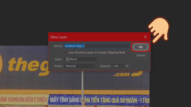 Ở bảng tiếp theo, chọn OK