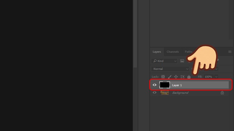 Tô màu đen vào layer vừa tạo