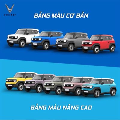 Bảng màu xe & hình ảnh thực tế xe ô tô điện Vinfast VF3 mới nhất