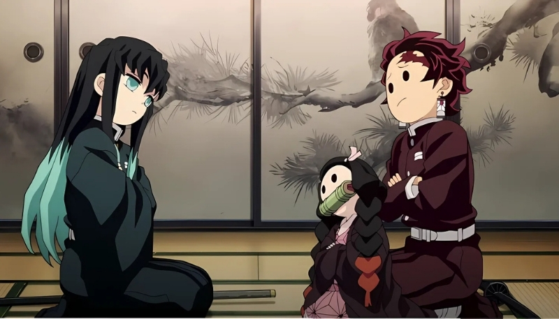 Hình Muichirou và Tanjiro nền rộng