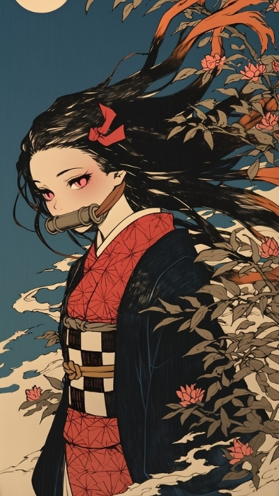 Ảnh nền nezuko xinh xắn dễ thương cho smartphone