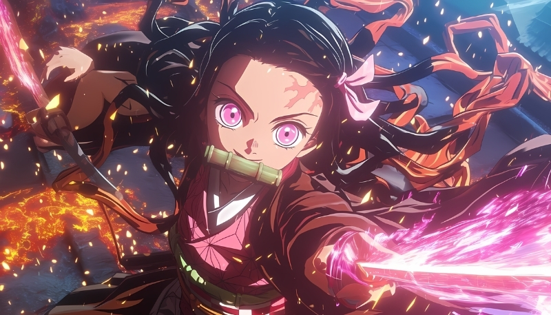 Wallpaper nezuko chiến đấu đẹp 4K ấn tượng cho PC