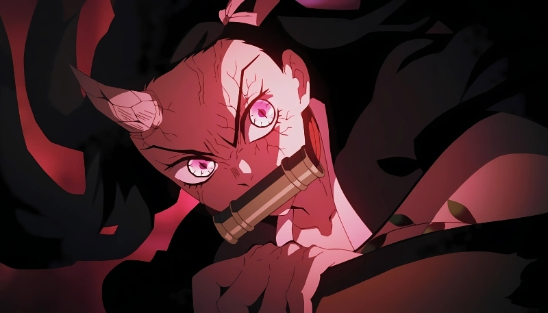 Background nezuko chiến đấu cực ngầu lung linh cho desktop