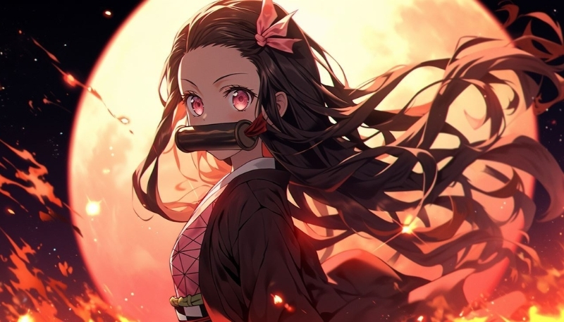 Background nezuko đẹp ấn tượng cho desktop