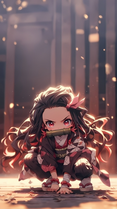 Wallpaper nezuko cute ngọt ngào cho smartphone
