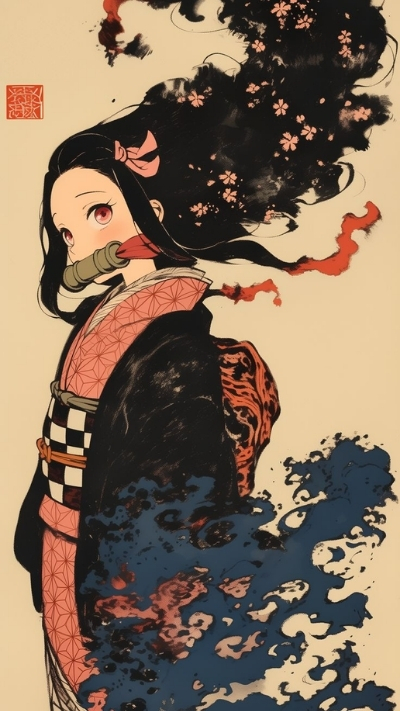 Background nezuko đẹp lung linh cho mobile