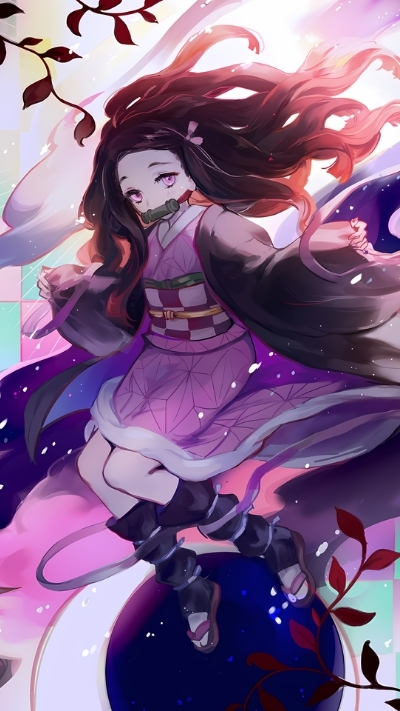 Background nezuko cute dễ thương nổi bật cho máy