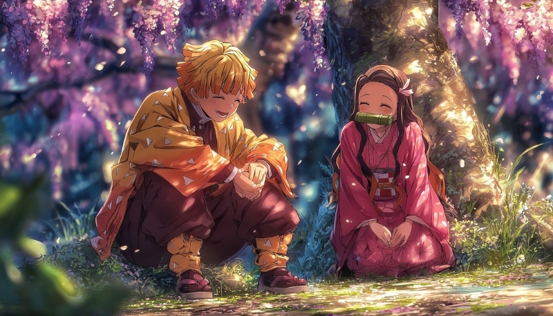 Background nezuko cute dễ thương cho desktop