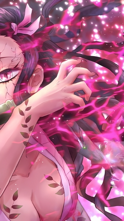 Background nezuko hóa quỷ mạnh mẽ cho máy