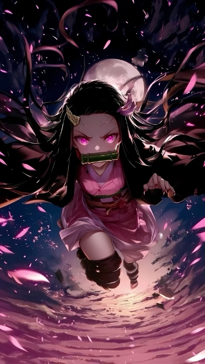 Background nezuko hóa quỷ chất lừ cho điện thoại