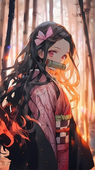 Background nezuko cute rực rỡ cho smartphone
