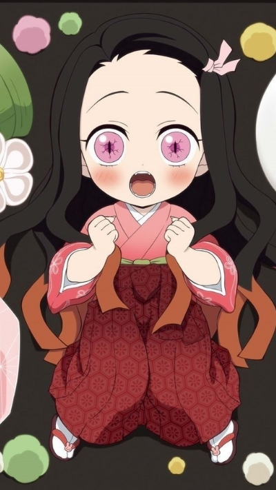 Background nezuko chibi cute ấn tượng cho smartphone