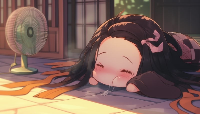 Ảnh nền nezuko chibi xinh xắn 4K cho máy tính