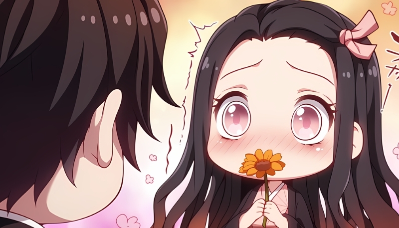 Wallpaper nezuko chibi dễ thương sắc nét cho PC