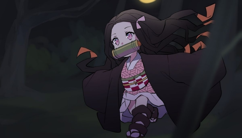 Background nezuko chibi đáng yêu đẹp nhất cho desktop