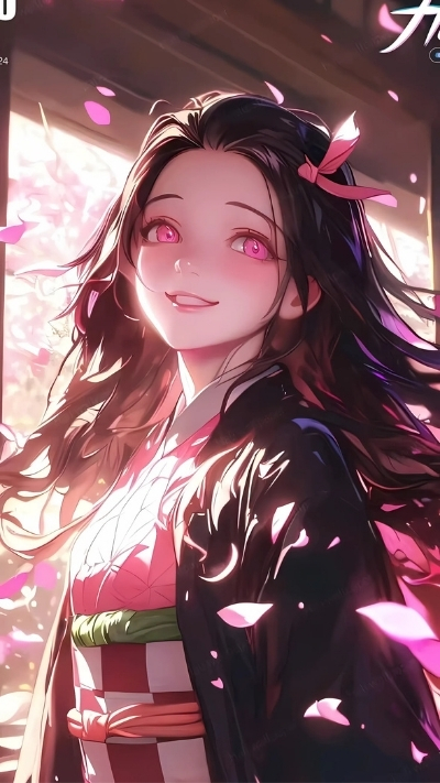 Background nezuko đáng yêu ngọt ngào cho máy