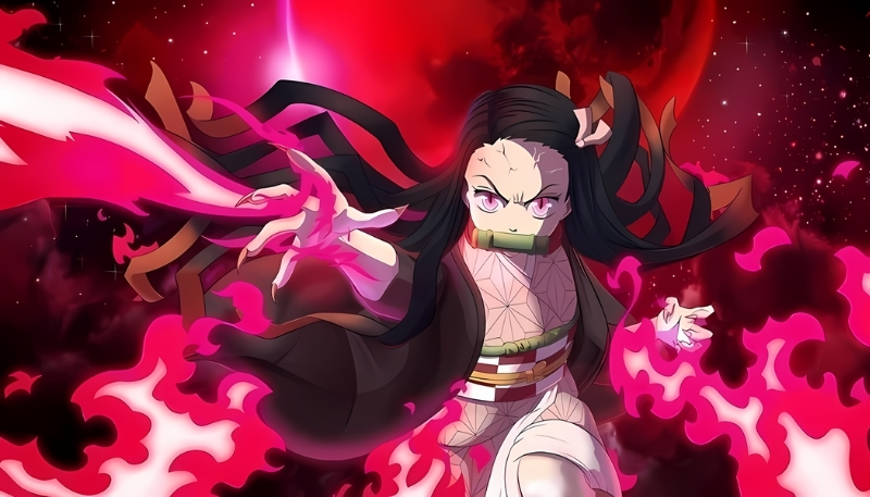 Ảnh nền nezuko ngầu mạnh mẽ đẹp mắt cho máy tính