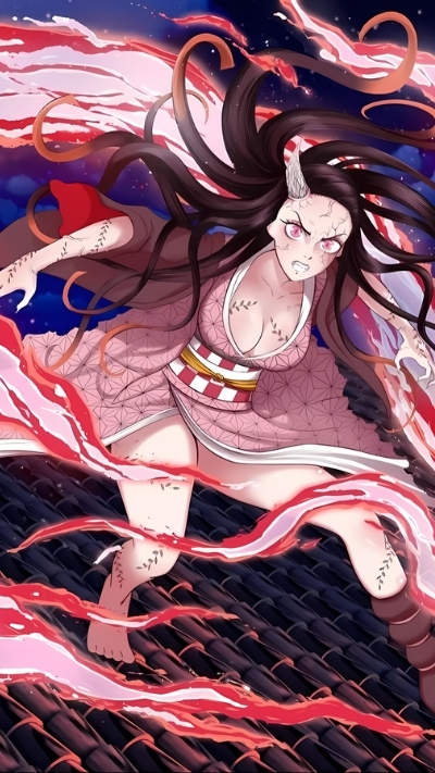 Ảnh nền nezuko chiến đấu cực chất cho dế yêu