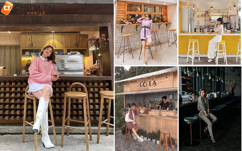 Tạo dáng trong quán khi lựa chọn ngồi tại quầy pha chế