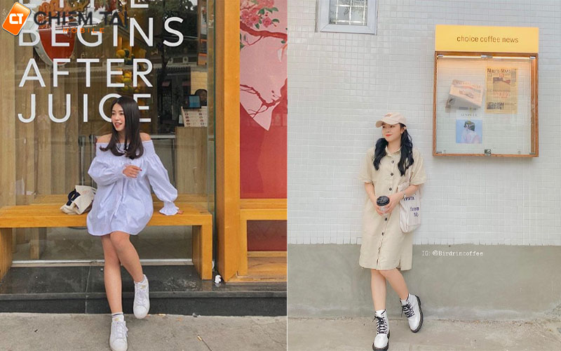 Tạo dáng chuẩn chỉnh khi đang thưởng thức đồ uống tại quán