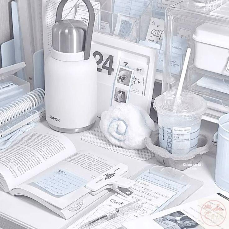 Ảnh sách vở ôn thi chill