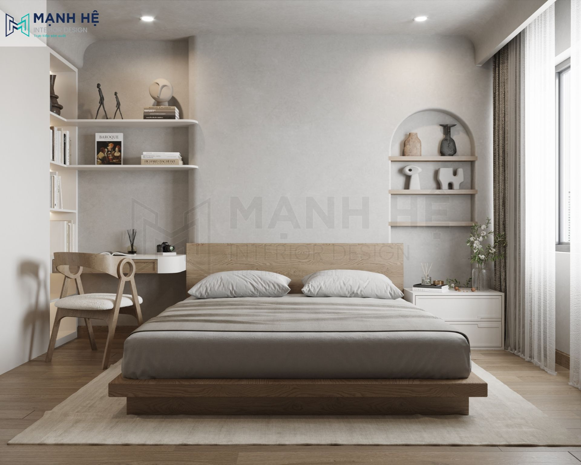 Phòng ngủ sử dụng decal 3D hình Baymax sinh động, lạ mắt